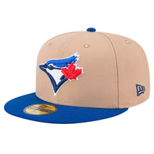 Load image into Gallery viewer, 59Fifty Toronto Blue Jays 2T Camel/Royal Fitted Hat - Gray UV
