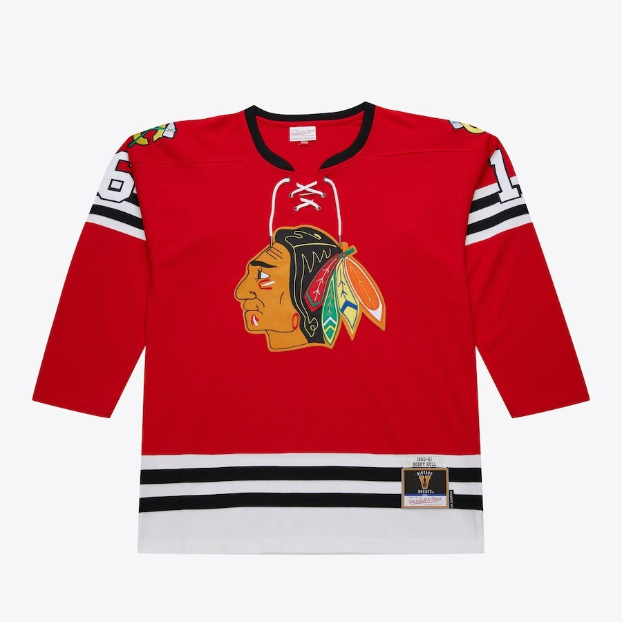 Mitchell & Ness Men's NHL Bobby Hull Chicago Blackhawks 1960-1961 Power Play Player Jersey - Red