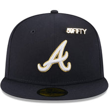 Load image into Gallery viewer, 59Fifty Atlanta Braves Navy 2025 59FIFTY Day Fitted Hat - Gold UV
