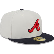 Load image into Gallery viewer, 59Fifty Atlanta Braves World Class Stone/Navy - Grey UV
