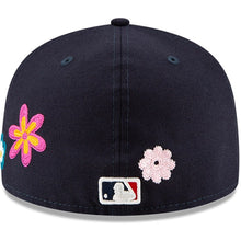 Load image into Gallery viewer, 59Fifty Atlanta Brave New Era Navy Chain Stitch Floral - Pink UV
