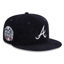 Load image into Gallery viewer, 59Fifty Atlanta Braves Throwback Corduroy 2021 World Series Navy - Gray UV
