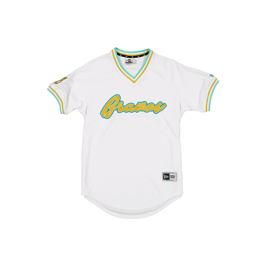 2025 New Era Liga Mexicana LMB 100th Anniversary Bravos De Leon Authentic Home Jersey - White