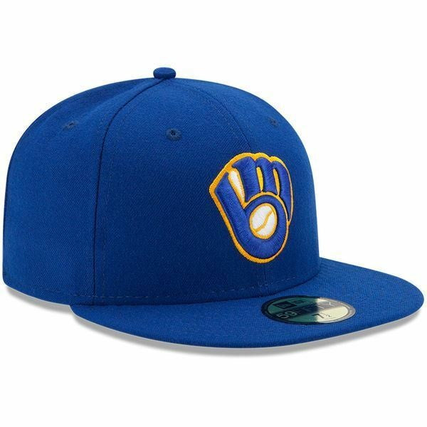 Milwaukee Brewers Authentic Collection 59Fifty Fitted On-Field Royal - Black UV