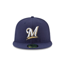 Load image into Gallery viewer, Milwaukee Brewers Authentic Collection 59Fifty Fitted On-Field - Black UV
