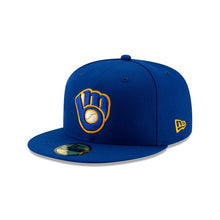 Load image into Gallery viewer, Milwaukee Brewers Authentic Collection 59Fifty Fitted On-Field Royal - Black UV
