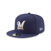 Load image into Gallery viewer, Milwaukee Brewers Authentic Collection 59Fifty Fitted On-Field - Black UV
