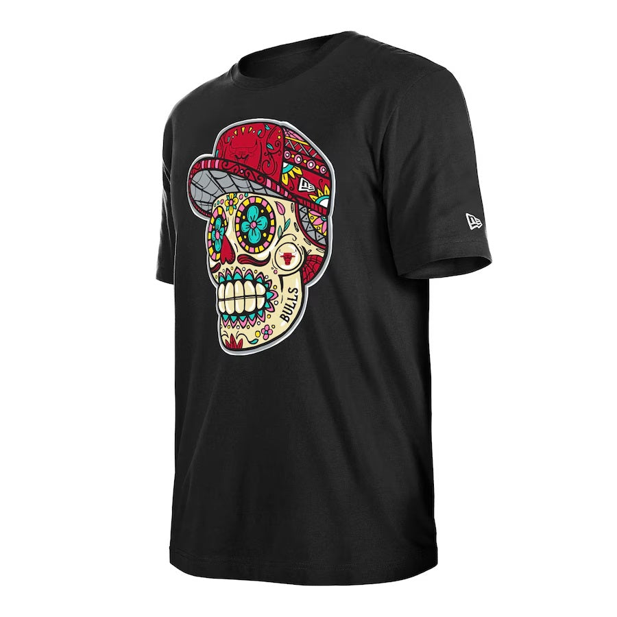 Chicago Bulls New Era Sugar Skull T-Shirt - Black