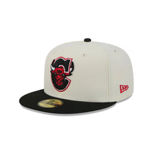Load image into Gallery viewer, 59Fifty New Era Chicago Bulls Deceptor Logo 2-Tone Chrome/Black - Gray UV

