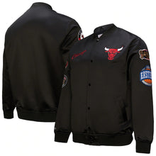 Load image into Gallery viewer, Mitchell &amp; Ness Men&#39;s Chicago Bulls Hardwood Classics Blackout Collection Satin Full Snap
