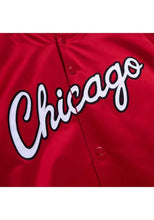 Load image into Gallery viewer, Mitchell &amp; Ness Men&#39;s Chicago Bulls Double Clutch Satin Light Weight Jacket - Red
