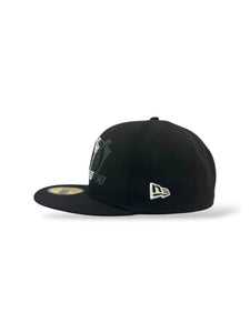 59Fifty New Era Anaheim Ducks "Tri-Hit" Black/White Fitted Hat - Gray UV