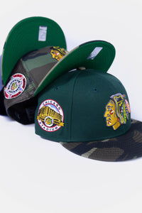 59Fifty NHL Chicago Blackhawks "Chicago Stadium" 2-Tone Dark Green/Woodland Camo - Green UV