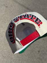 Load image into Gallery viewer, 9Fifty A-Frame Snapback Ohio State Buckeyes Chrome/Scarlet - Green UV
