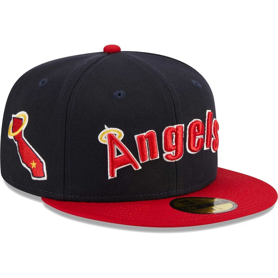 59Fifty California Angels Retro Jersey Script Navy/Red - Green UV