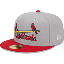 Load image into Gallery viewer, 59Fifty St. Louis Cardinals Retro Jersey Script Gray/Red - Green UV
