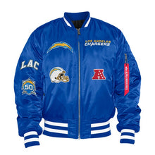 Load image into Gallery viewer, Los Angeles Chargers X New Era X Alpha Industries MA-1 Bomber Jacket
