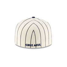Load image into Gallery viewer, 59Fifty Liga MX Cruz Azul RETRO Pinstripe Chrome/Lt Navy - Lt Navy UV
