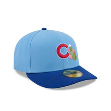 Load image into Gallery viewer, 59Fifty Chicago Cubs New Era Blue 2T 2026 Spring Training Pre Curved Fitted Hat - Gray UV
