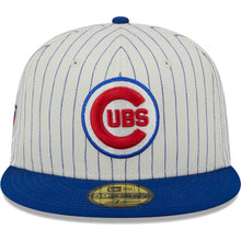 Load image into Gallery viewer, 59Fifty Chicago Cubs Retro Jersey Script White/Royal - Green UV
