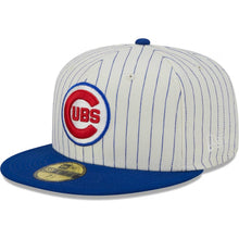 Load image into Gallery viewer, 59Fifty Chicago Cubs Retro Jersey Script White/Royal - Green UV
