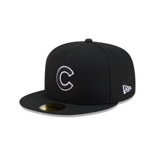 Load image into Gallery viewer, 59Fifty New Era Chicago Cubs MLB Basic Black/White Outline - Grey UV
