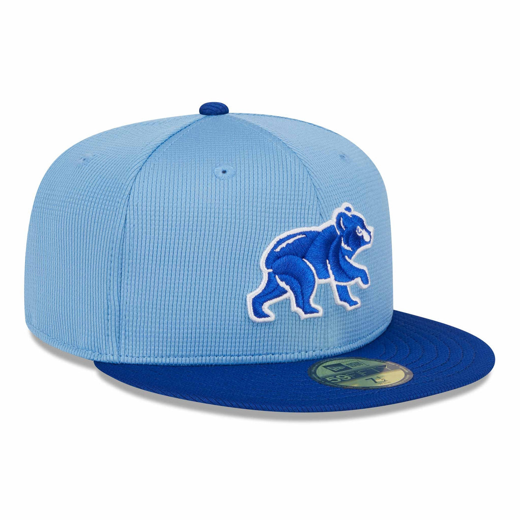 59Fifty Chicago Cubs Spring Training Sky Blue/Royal Fitted On-Field Hat - Black UV