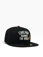 Load image into Gallery viewer, [CATW BLACKHAWKS] 59Fifty Chicago Blackhawks "Chicago Against The World" Black - Red UV
