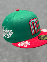 Load image into Gallery viewer, 59Fifty New Era Mexico Wordmark Script Green/Red - Grey UV
