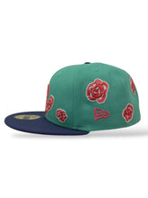 Load image into Gallery viewer, 59Fifty LMB x NEWERAMX Tecolotes de Los Dos Laredos 2T Roses Clear Mint/Orchid - Rose UV
