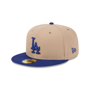 59Fifty Los Angeles dodgers 2T Camel/Royal Fitted Hat - Gray UV
