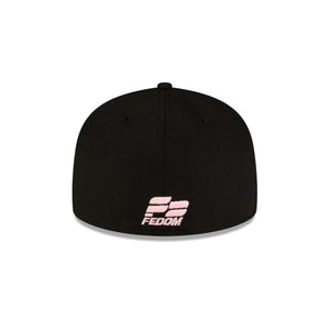 59Fifty Dominican Republic Baseball Federation Black/Pink Fitted Hat - Gray  UV
