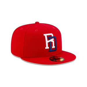 59Fifty Dominican Republic Baseball Federation Red Fitted Hat - Gray  UV