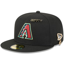 Load image into Gallery viewer, 59Fifty Arizona Diamondbacks Black 2025 59FIFTY  Day Fitted Hat - Gold UV
