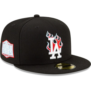 59Fifty Los Angeles Dodgers New Era Black 2020 World Series Team Fire - Icy UV