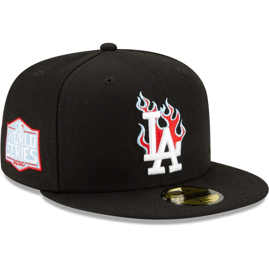 59Fifty Los Angeles Dodgers New Era Black 2020 World Series Team Fire - Icy UV