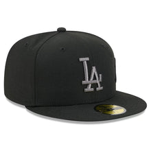 Load image into Gallery viewer, 59Fifty New Era Los Angeles Dodgers Side Script Black - Grey UV
