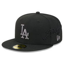 Load image into Gallery viewer, 59Fifty New Era Los Angeles Dodgers Side Script Black - Grey UV
