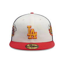 Load image into Gallery viewer, 59Fifty New Era Los Angeles Dodgers MLB City Element Dominican Republic White/Graphite Fitted Hat - Dark Yellow UV
