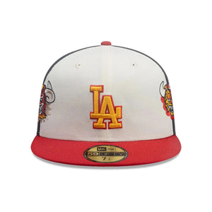 59Fifty New Era Los Angeles Dodgers MLB City Element Dominican Republic White/Graphite Fitted Hat - Dark Yellow UV