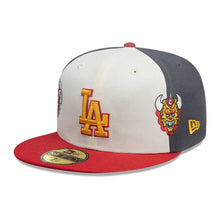 Load image into Gallery viewer, 59Fifty New Era Los Angeles Dodgers MLB City Element Dominican Republic White/Graphite Fitted Hat - Dark Yellow UV
