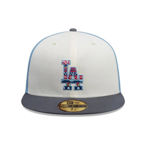 59Fifty New Era Los Angeles Dodgers MLB City Element Guatemala White/Pastel Blue Fitted Hat - Multi UV
