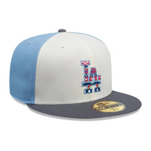 Load image into Gallery viewer, 59Fifty New Era Los Angeles Dodgers MLB City Element Guatemala White/Pastel Blue Fitted Hat - Multi UV

