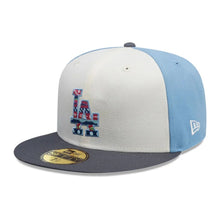 Load image into Gallery viewer, 59Fifty New Era Los Angeles Dodgers MLB City Element Guatemala White/Pastel Blue Fitted Hat - Multi UV
