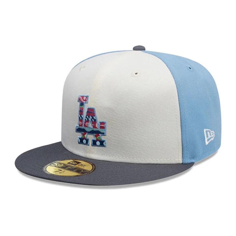 59Fifty New Era Los Angeles Dodgers MLB City Element Guatemala White/Pastel Blue Fitted Hat - Multi UV