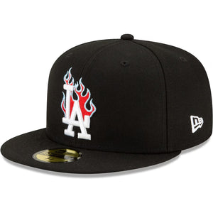 59Fifty Los Angeles Dodgers New Era Black 2020 World Series Team Fire - Icy UV