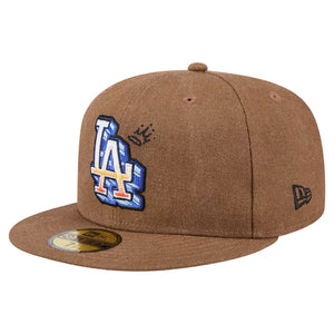 59Fifty Los Angeles Dodgers New Era Logo Scribble Fitted Hat - Gray UV