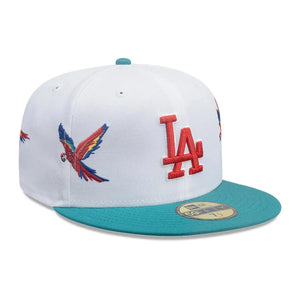59Fifty New Era Los Angeles Dodgers MLB City Element Honduras White/Green Fitted Hat - Feather UV