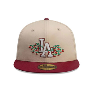 59Fifty New Era Los Angeles Dodgers MLB City Element Chile Tan/Dark Red Fitted Hat - Green UV