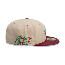 Load image into Gallery viewer, 59Fifty New Era Los Angeles Dodgers MLB City Element Chile Tan/Dark Red Fitted Hat - Green UV
